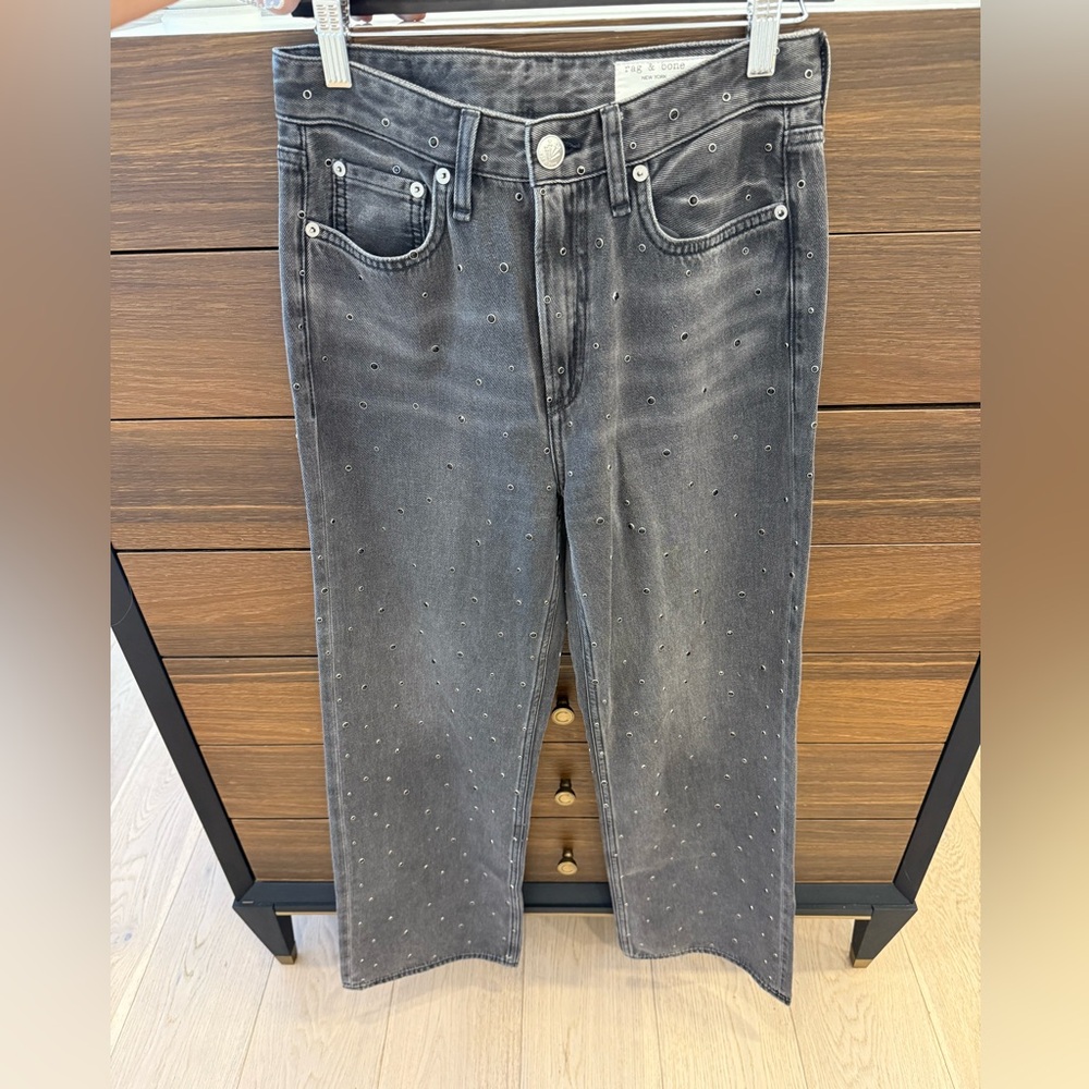 Rag & Bone Logan Eyelet Wide-Leg - Serephina Jewel Jeans